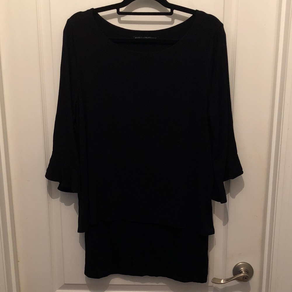 White House Black Market Black Tunic Top